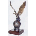 On Top Eagle on Globe Sculpture (16")